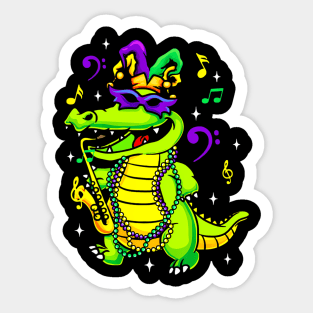 Cute Mardi Gras Alligator for Kids or Adults Sticker